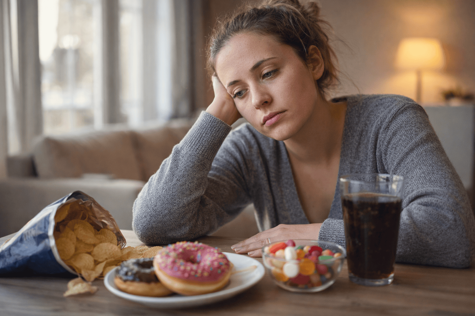 Kvinna som har ojämnt blodsocker