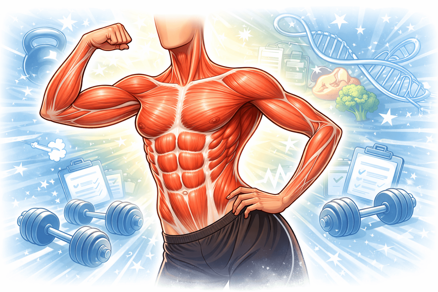 tecknad muskler xray kvinna